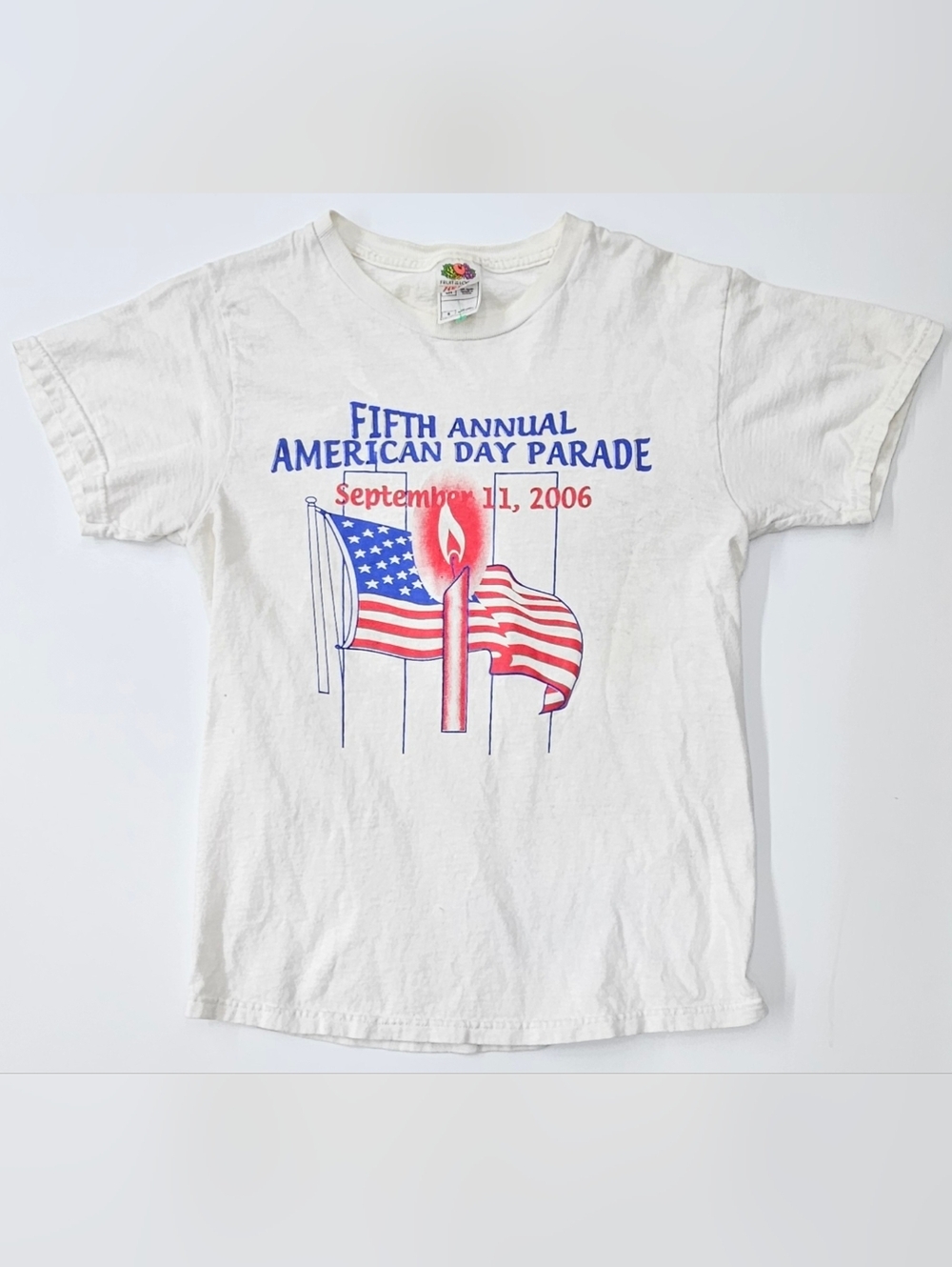 Vintage 9/11 Memorial T-Shirt Small 2006 5th Annual American Day Parade in White
